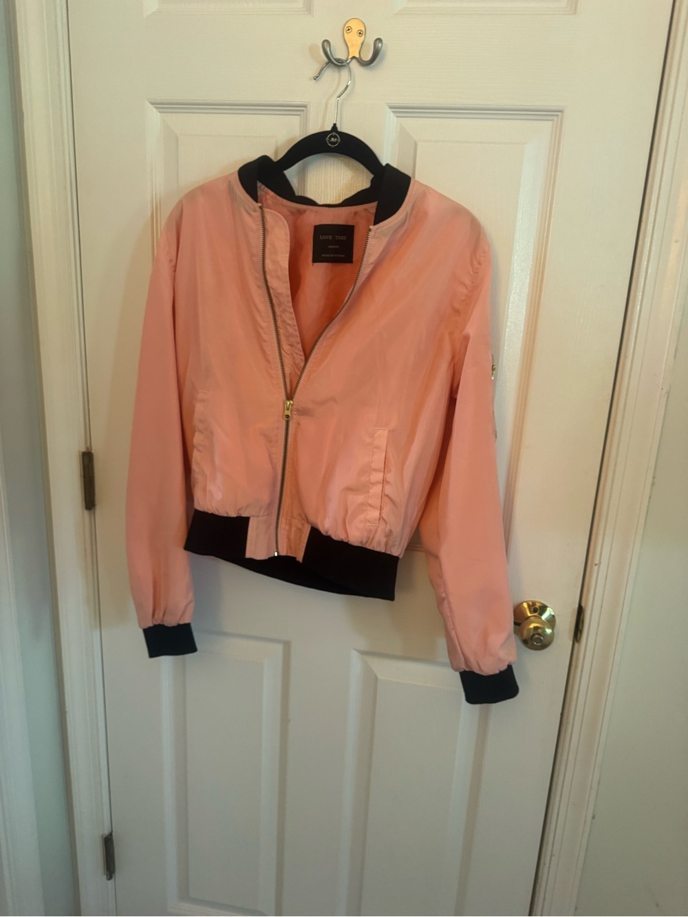 a new day Pink Bomber Jacket with Black Trim
